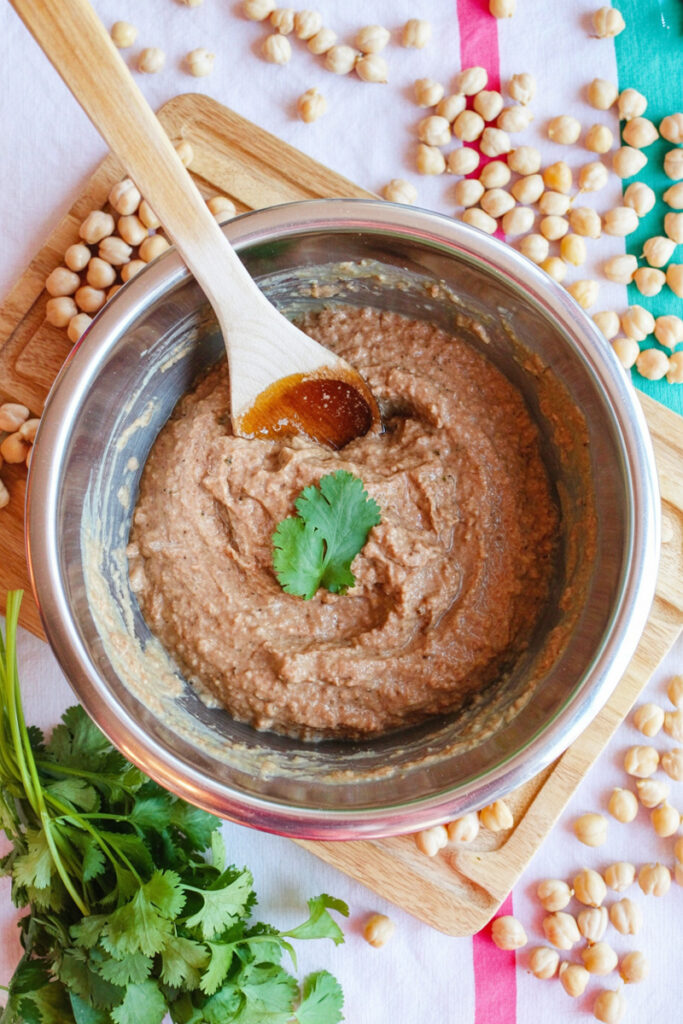 Mixing Mexican Refried Beans