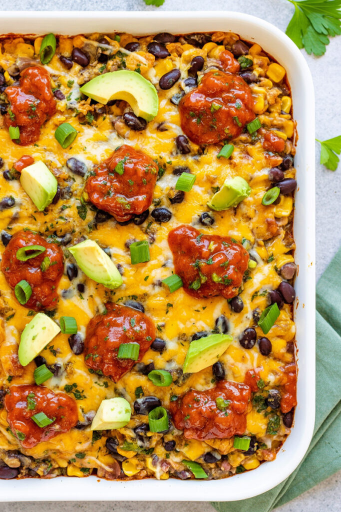 Bake Chicken Burrito Casserole