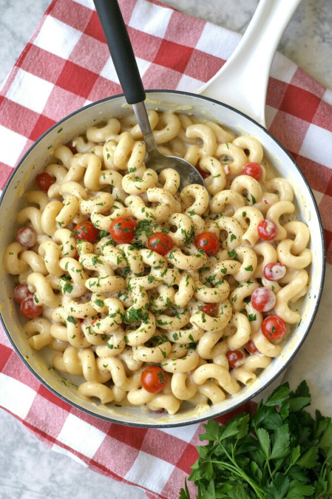 Serve Chicken Alfredo Taco Pasta