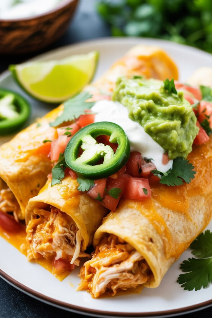 Baked Chicken Chimichangas