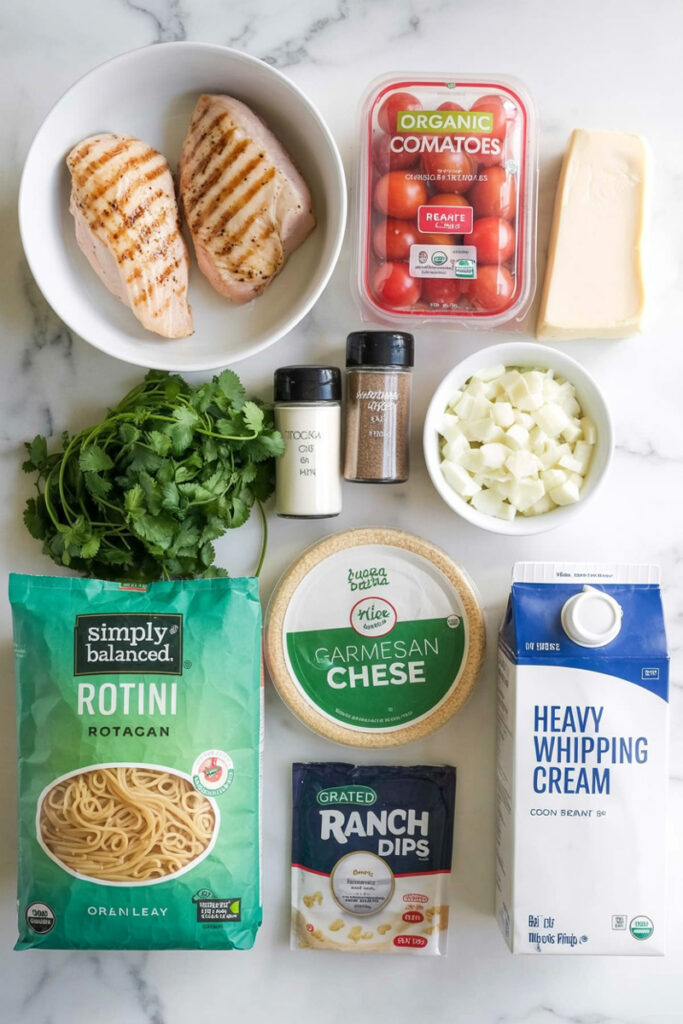 Chicken Alfredo Taco Pasta Ingredients