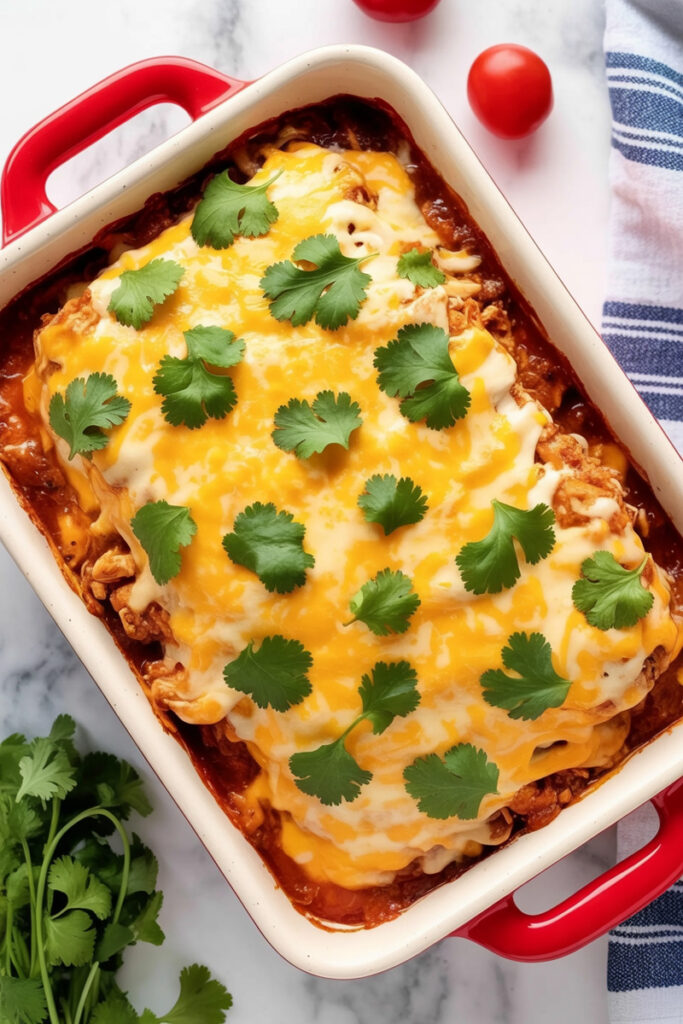 Chicken Thigh Enchilada Casserole