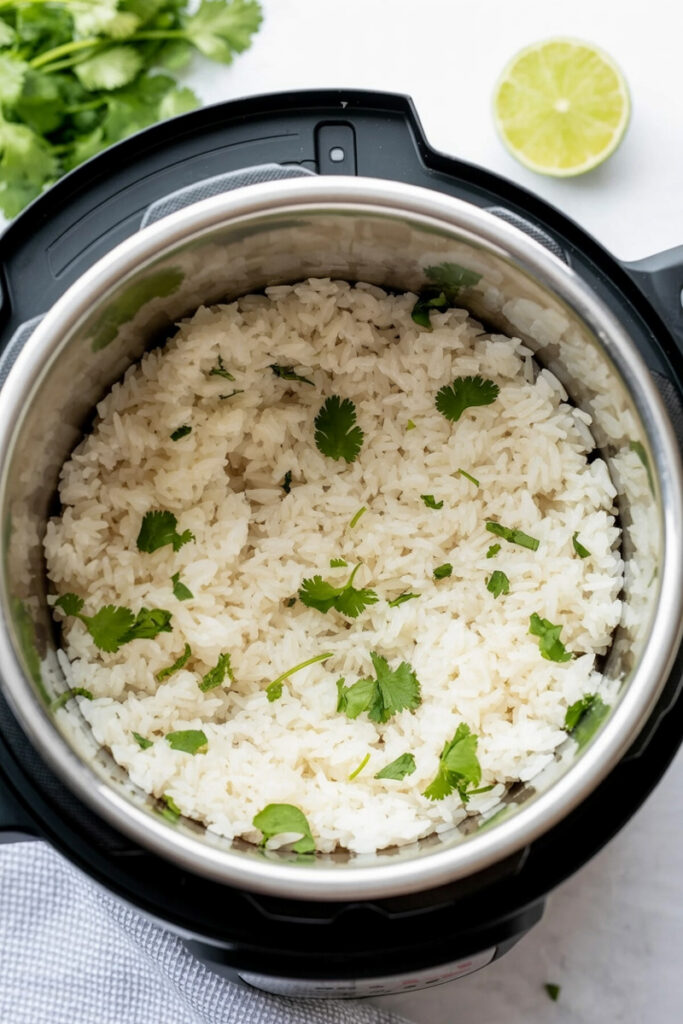 Cilantro Lime Rice in Rice Cooker