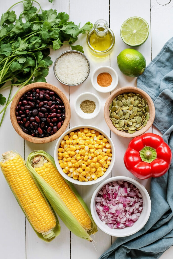 Corn and Black Bean Salad Ingredients