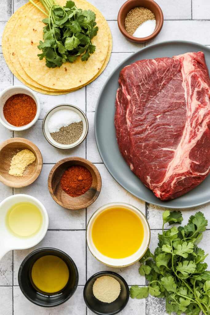 Flank Steak Tacos Ingredients