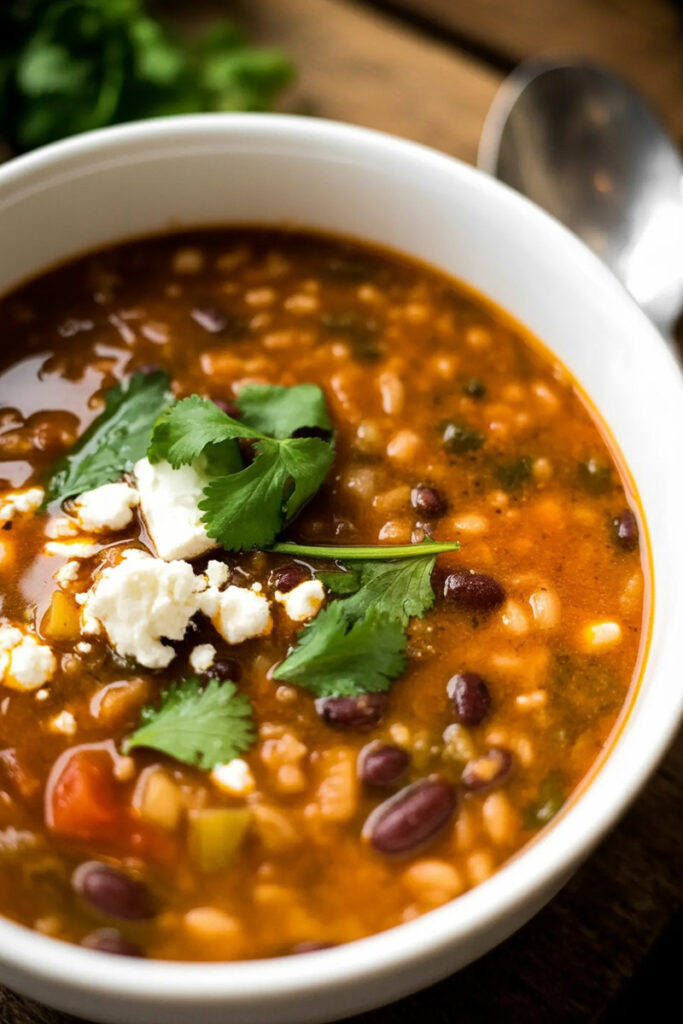 Mexican Beans and Rice Soup