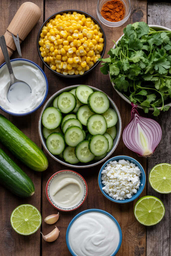 Mexican Cucumber Salad Ingredients
