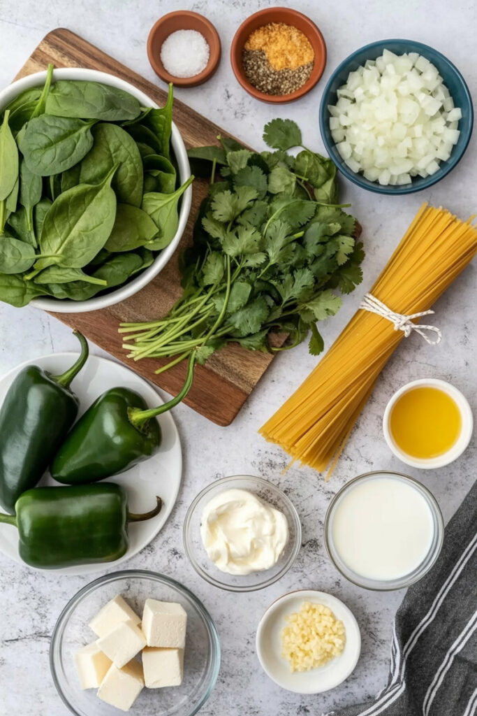 Green Spaghetti Ingredients