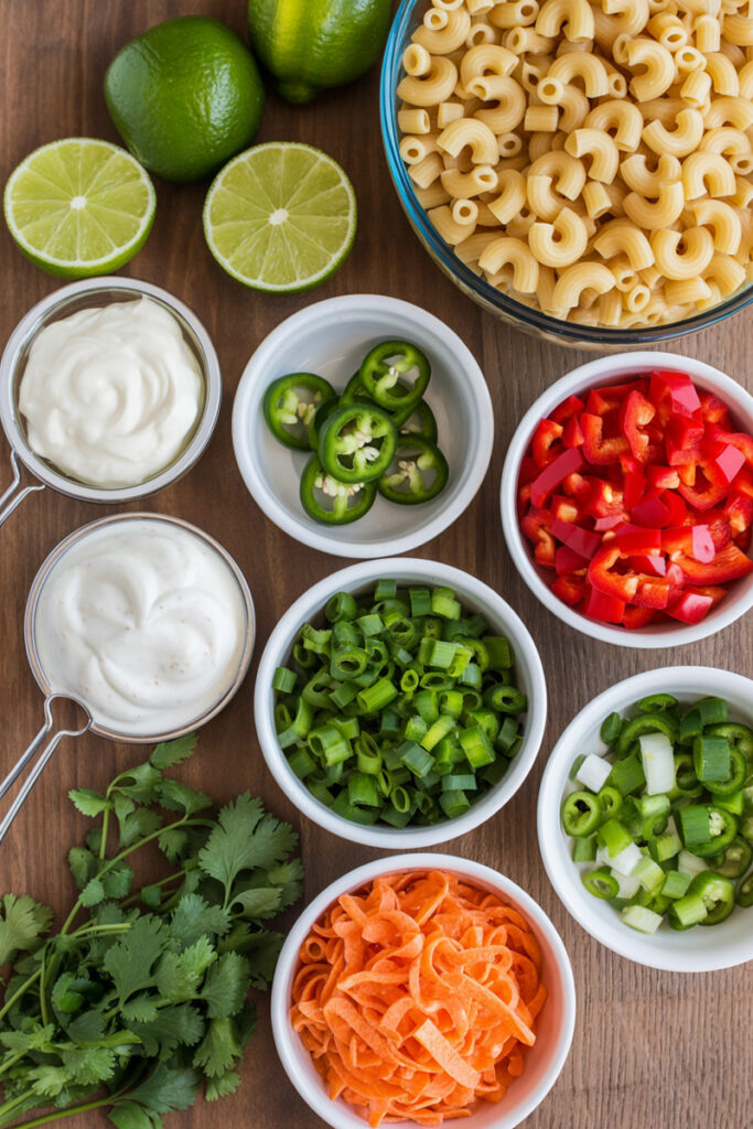 Mexican Macaroni Salad Ingredients