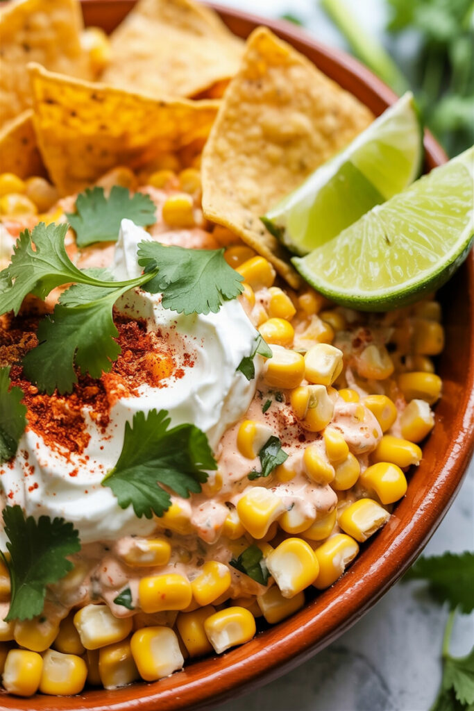 Mixing Mexican Corn Dip