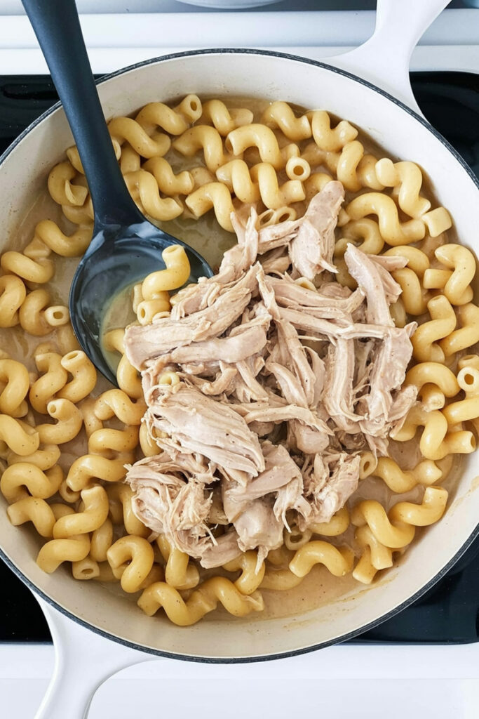 Prepare Chicken Alfredo Taco Pasta