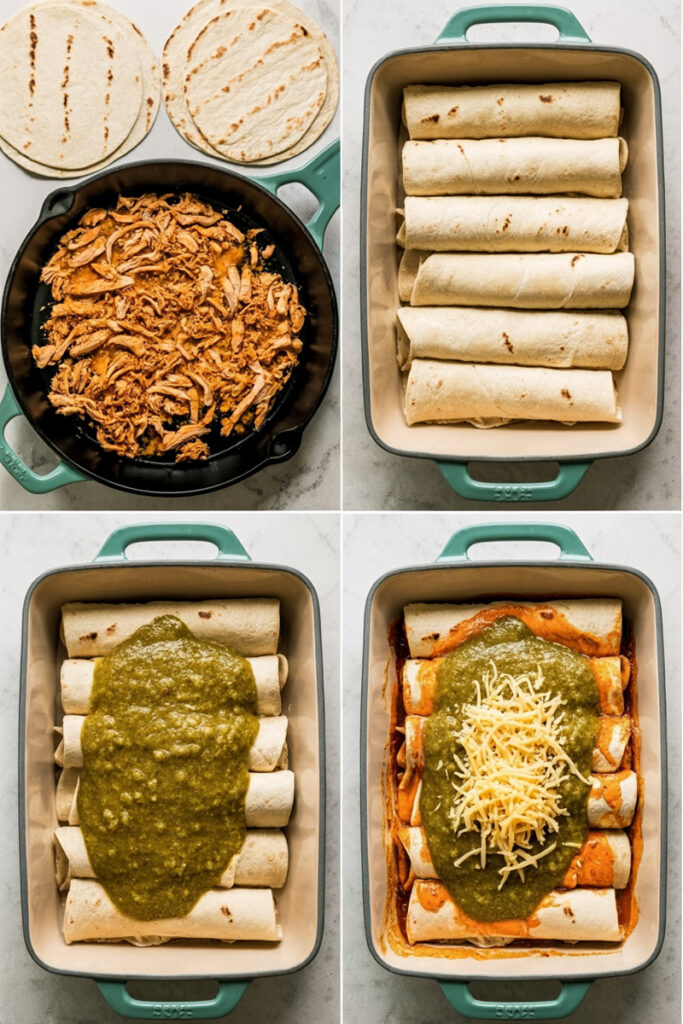 Prepare Chicken Enchiladas With Green Sauce