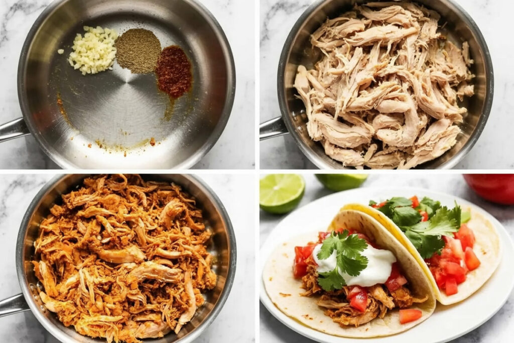 Prepare Shredded Chicken Tacos