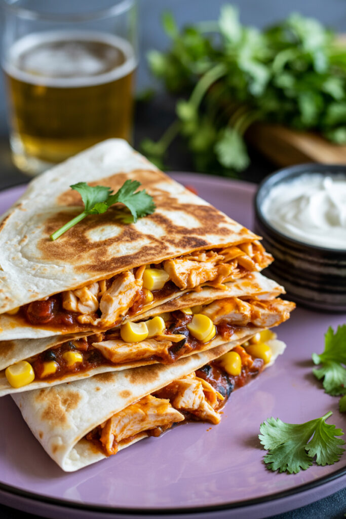 Serve BBQ Chicken Quesadillas