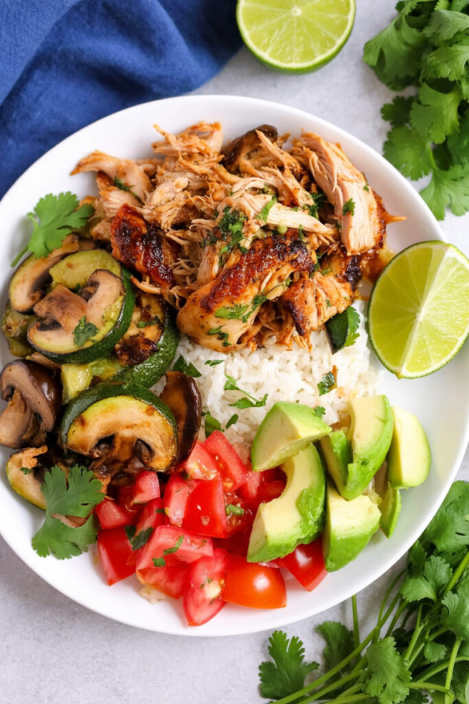 Serving Mexican Pulled Chicken