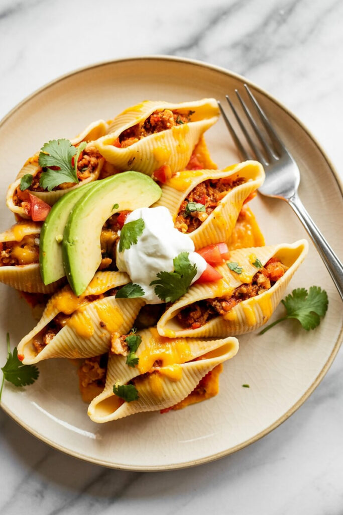 Serving Taco Stuffed Shells