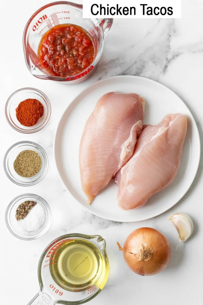 Shredded Chicken Tacos Ingredients