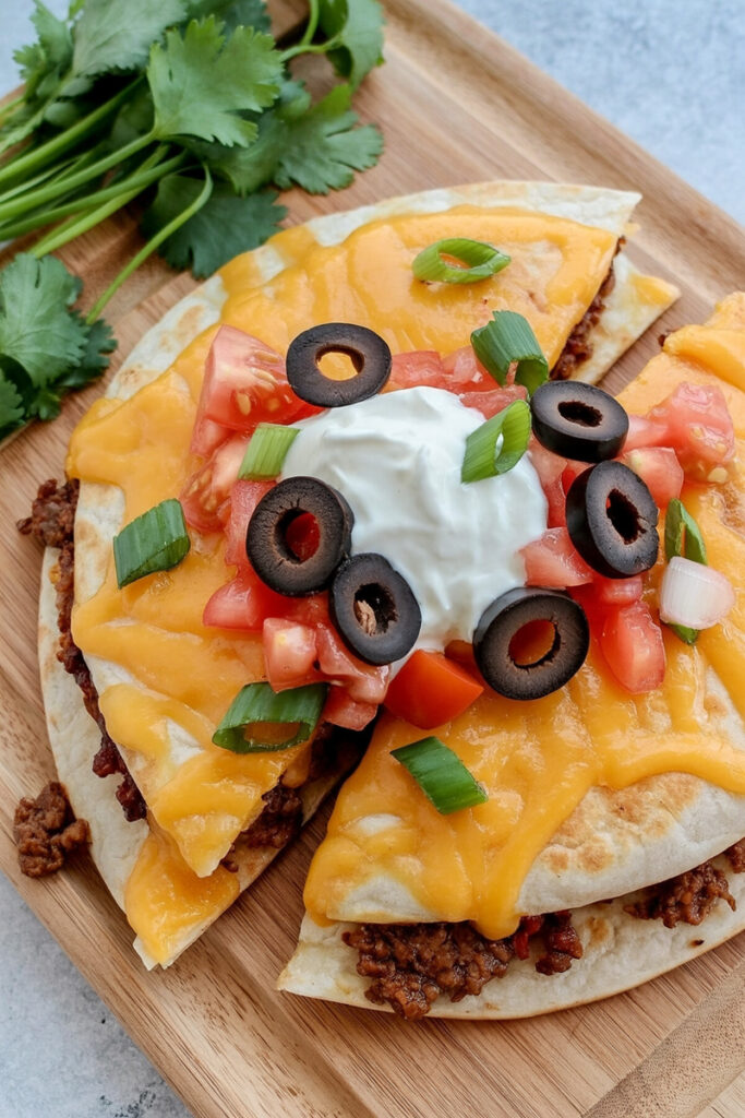 Sliced Taco Bell Mexican Pizza