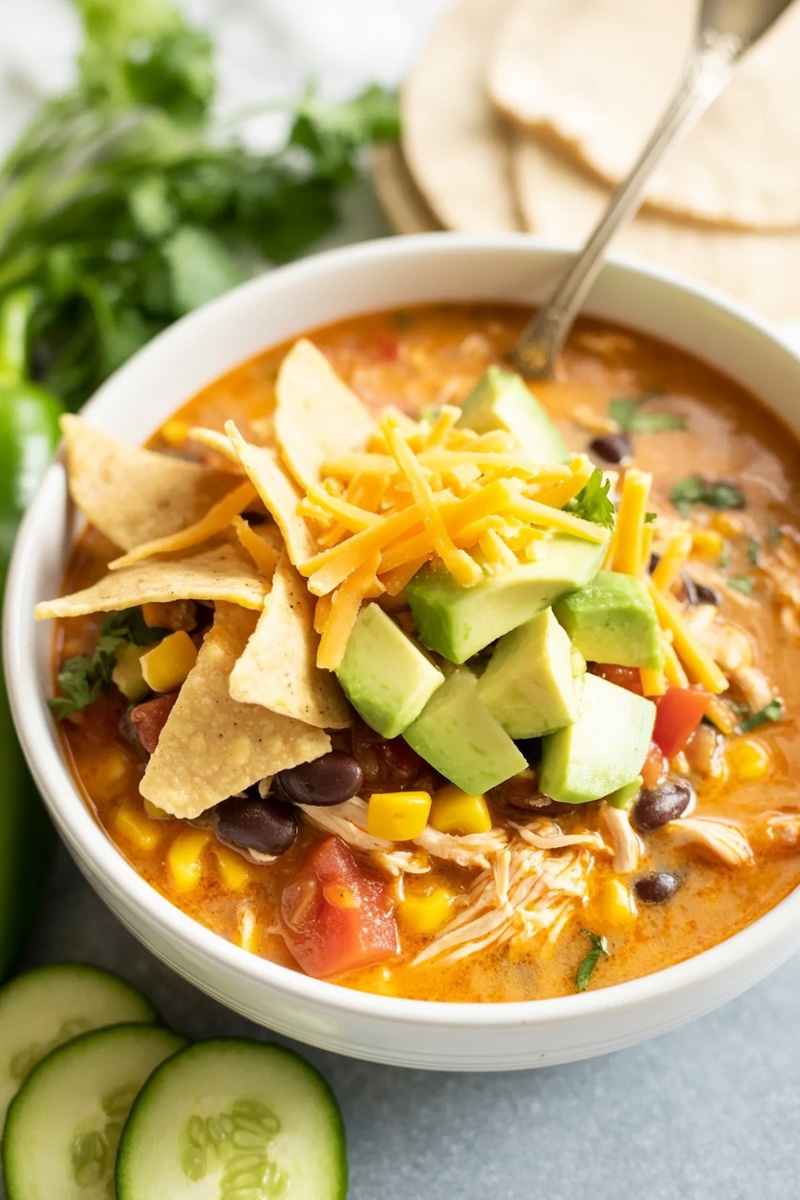 Serving Chicken Tortilla Soup
